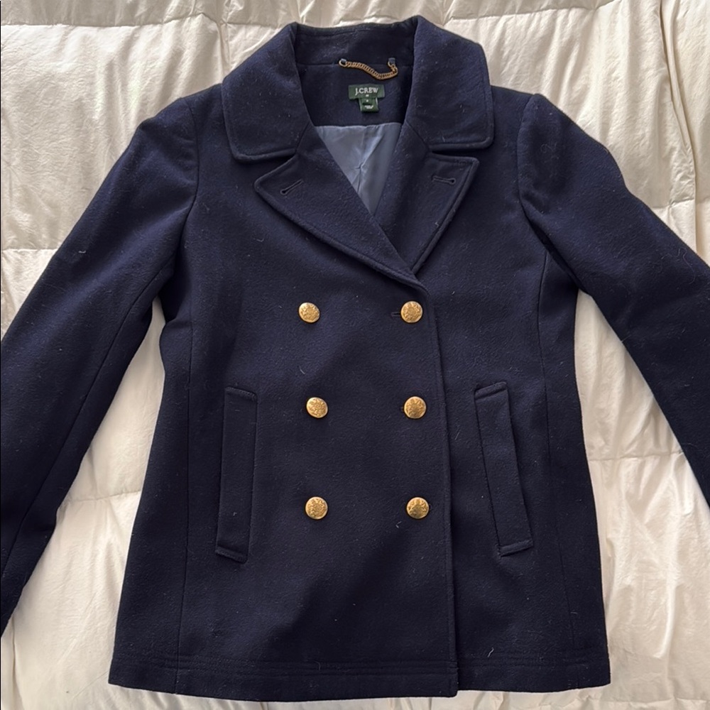 J. Crew Navy Double-Breasted Women's Coat